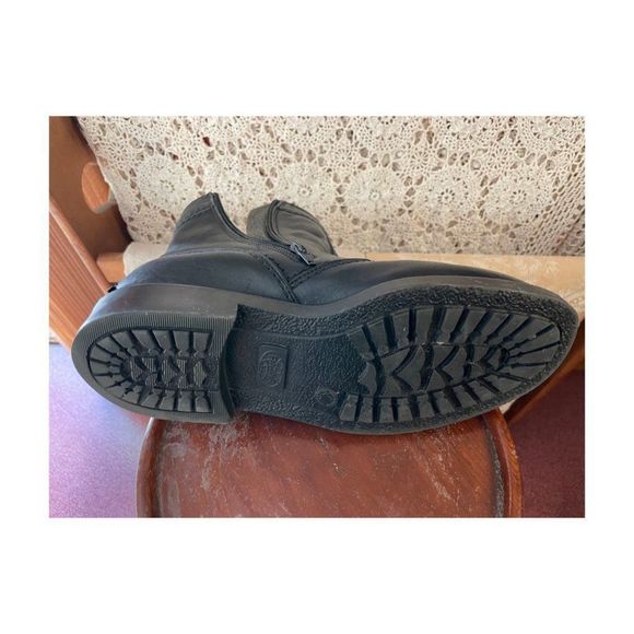 Vintage Pajar Black Leather Boots Genuine Shearling Lining Sz 10 Men's - Picture 10 of 16